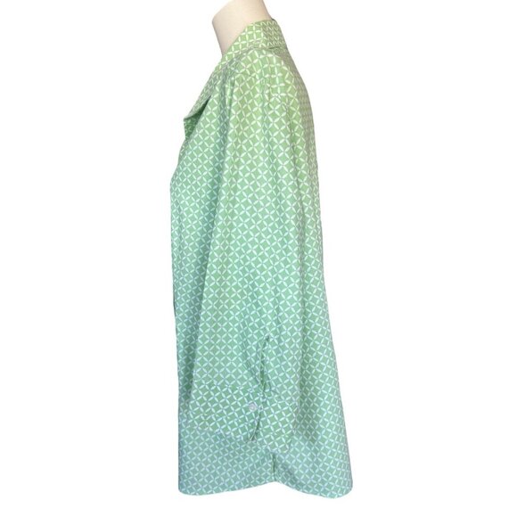 Gold Label Investments Non-Iron Green Collared Button Up Shirt Women's Sz 18 - Picture 3 of 7